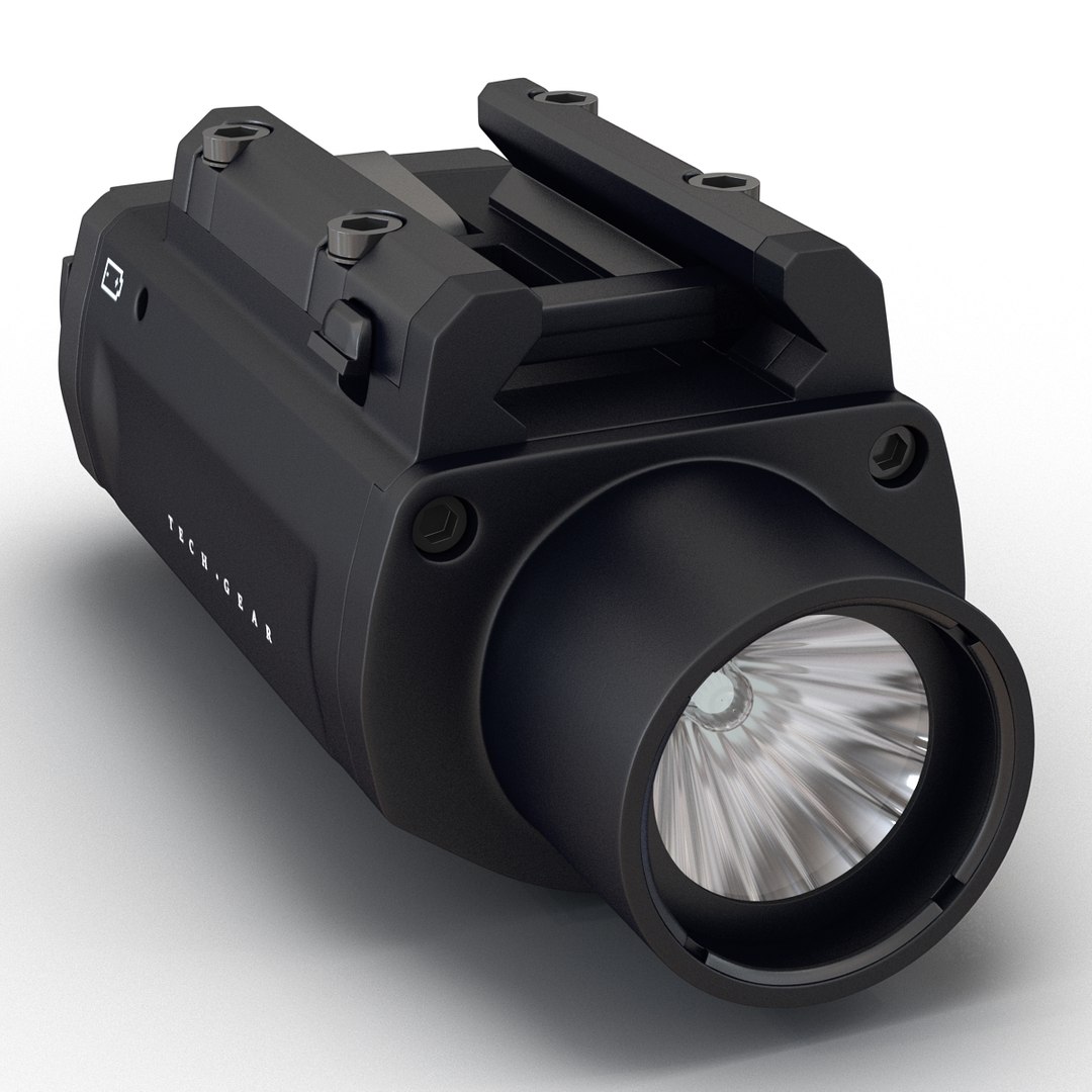 led tactical weapon light 3d c4d