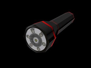 3D model super torch flashlight