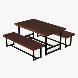 3D Wood Dining Table