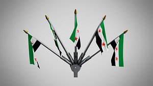 Wall Mount Flags 5 Of Syria 3D model