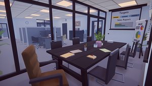 Low Poly Office Interiors - Asset for 3D Game