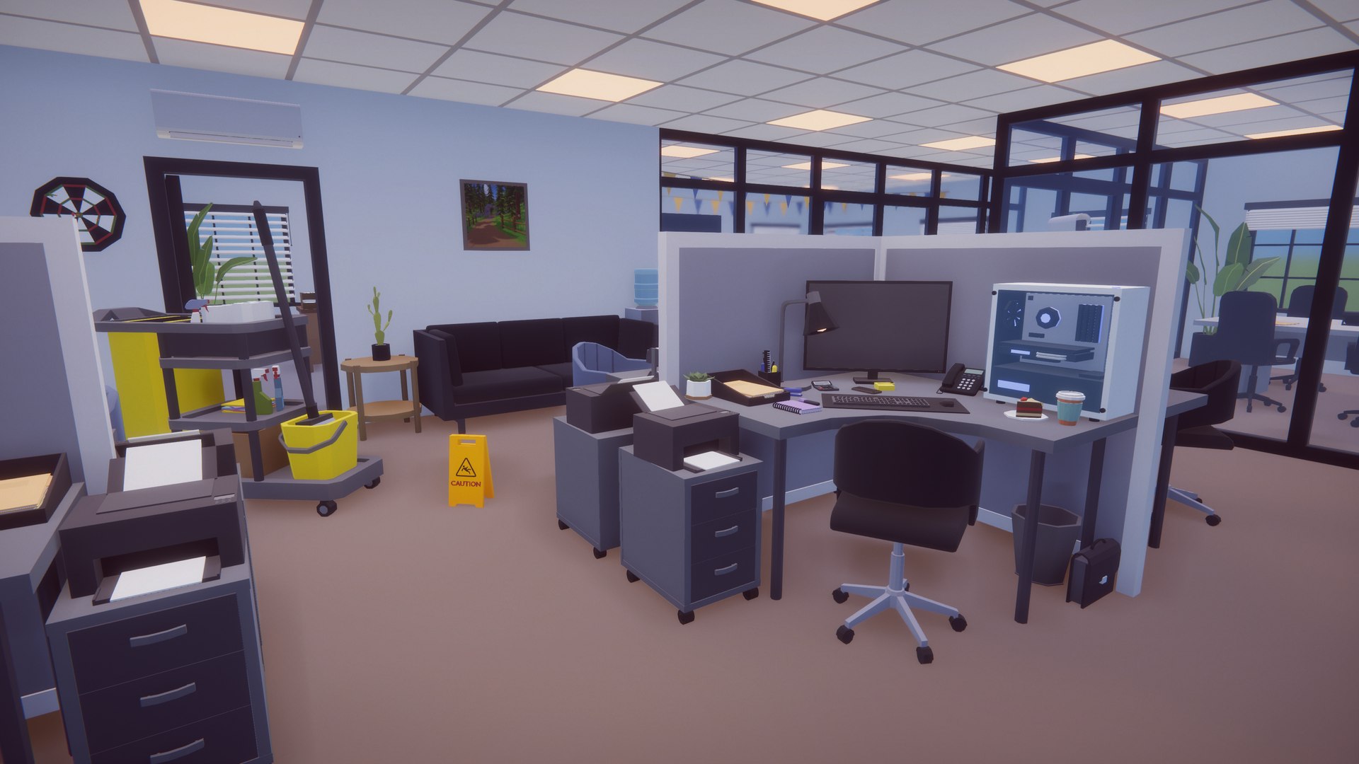 3D Low Poly Office Interiors Model - TurboSquid 1954656