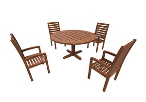 Garden table with chairs 3D model