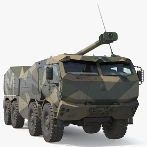 Self-Propelled Morana Howitzer Gun in Dirty 3D