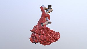 Flamenco dancer Spain magnet souvenir fridge 3D model