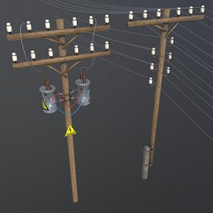 set electric poles model