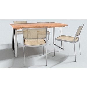 laos Table and Chairs 3D