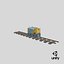 3D mining locomotive railway section model