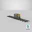 3D mining locomotive railway section model