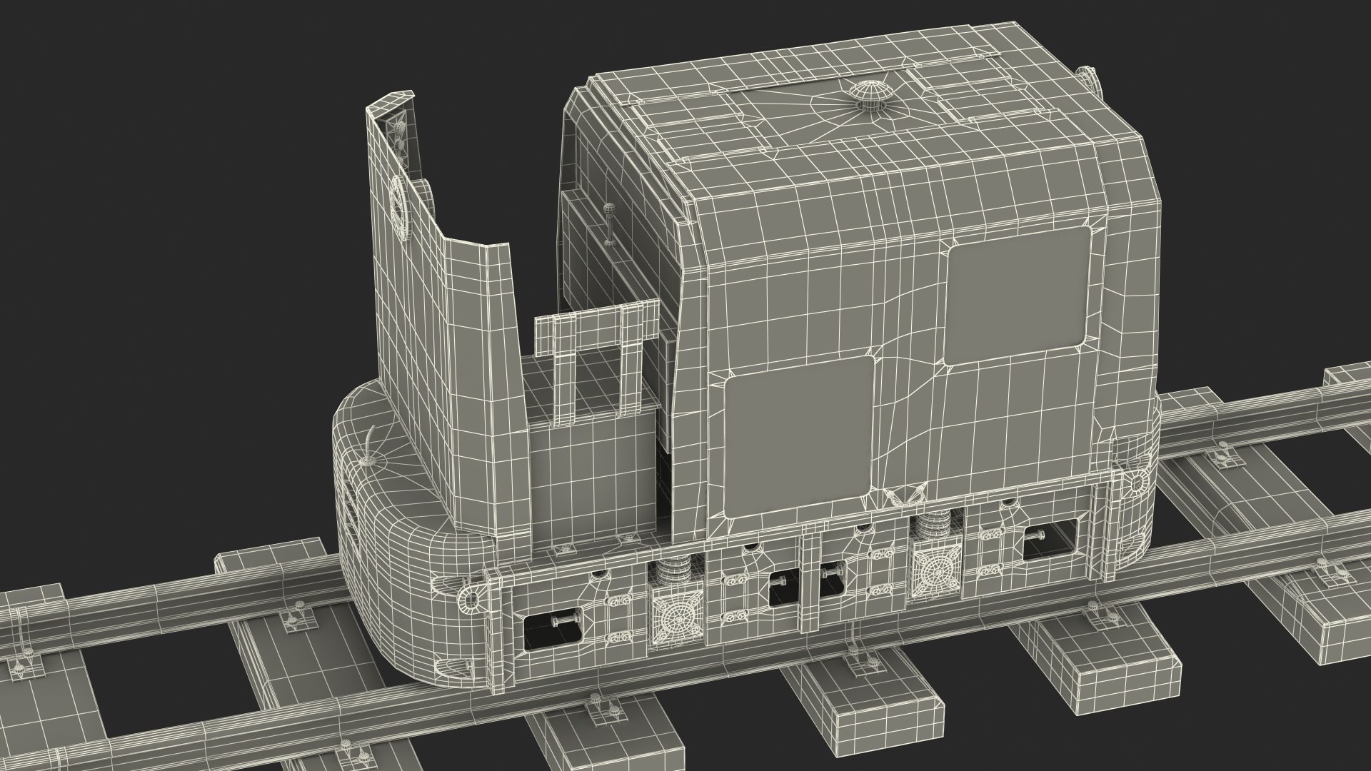 3D mining locomotive railway section model - TurboSquid 1511202