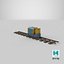 3D mining locomotive railway section model