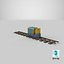 3D mining locomotive railway section model