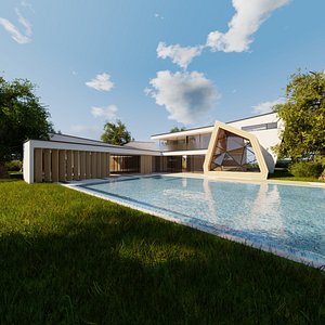 Modern villa 2021 Blender Eevee and Cycles 3 without furniture