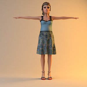 3D Low Poly Pregnant Woman