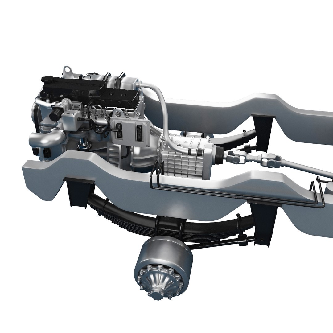 Chassis Truck Engine 3d Model