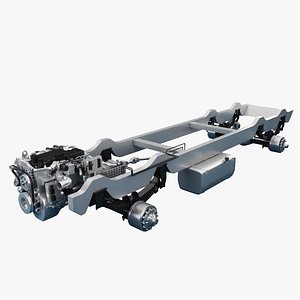 chassis truck engine 3d model