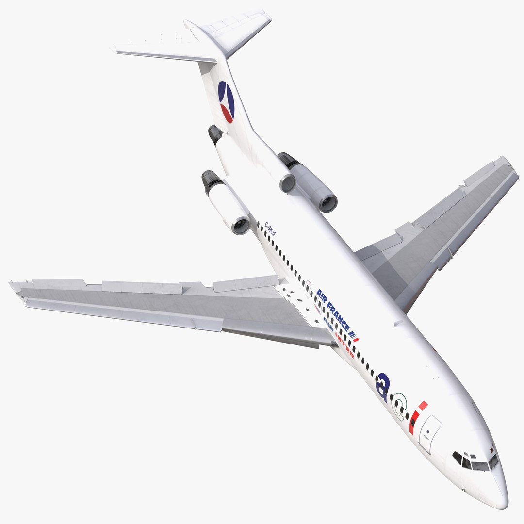 Boeing 727-100 Air France Rigged 3D Model 3D model preview