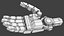 Main robotique entièrement articulée, low-poly