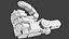 Main robotique entièrement articulée, low-poly