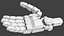 Main robotique entièrement articulée, low-poly