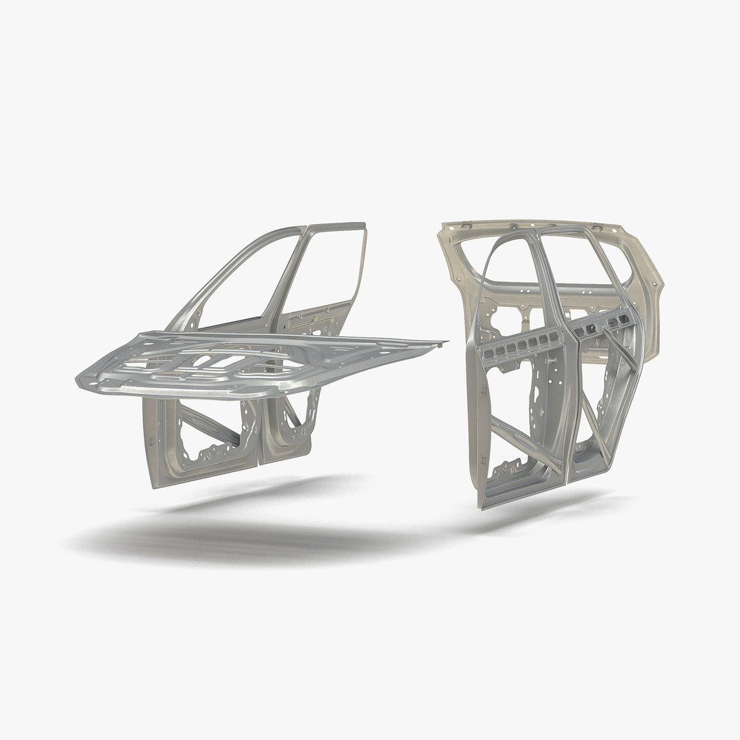 SUV Doors Hood and Trunk Rigged 3D Model 3D model preview