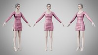 Dress 54 Dusty Rose Velvet With Design