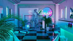 check-in window PR Installation celebrity Cyberpunk Steam wave 3D model