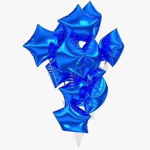 Helium Star Balloons Bouquet Cobalt Blue V1