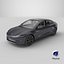 Tesla Model 3 2024 Stealth Grey Lights On 3D model