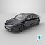 Tesla Model 3 2024 Stealth Grey Lights On 3D model