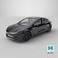 Tesla Model 3 2024 Stealth Grey Lights On 3D model