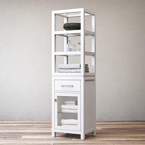 RH Hutton open shelf bath cabinet