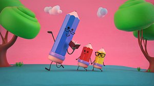 cartoon pencil 3D model