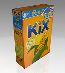 kix cereal box 3d obj