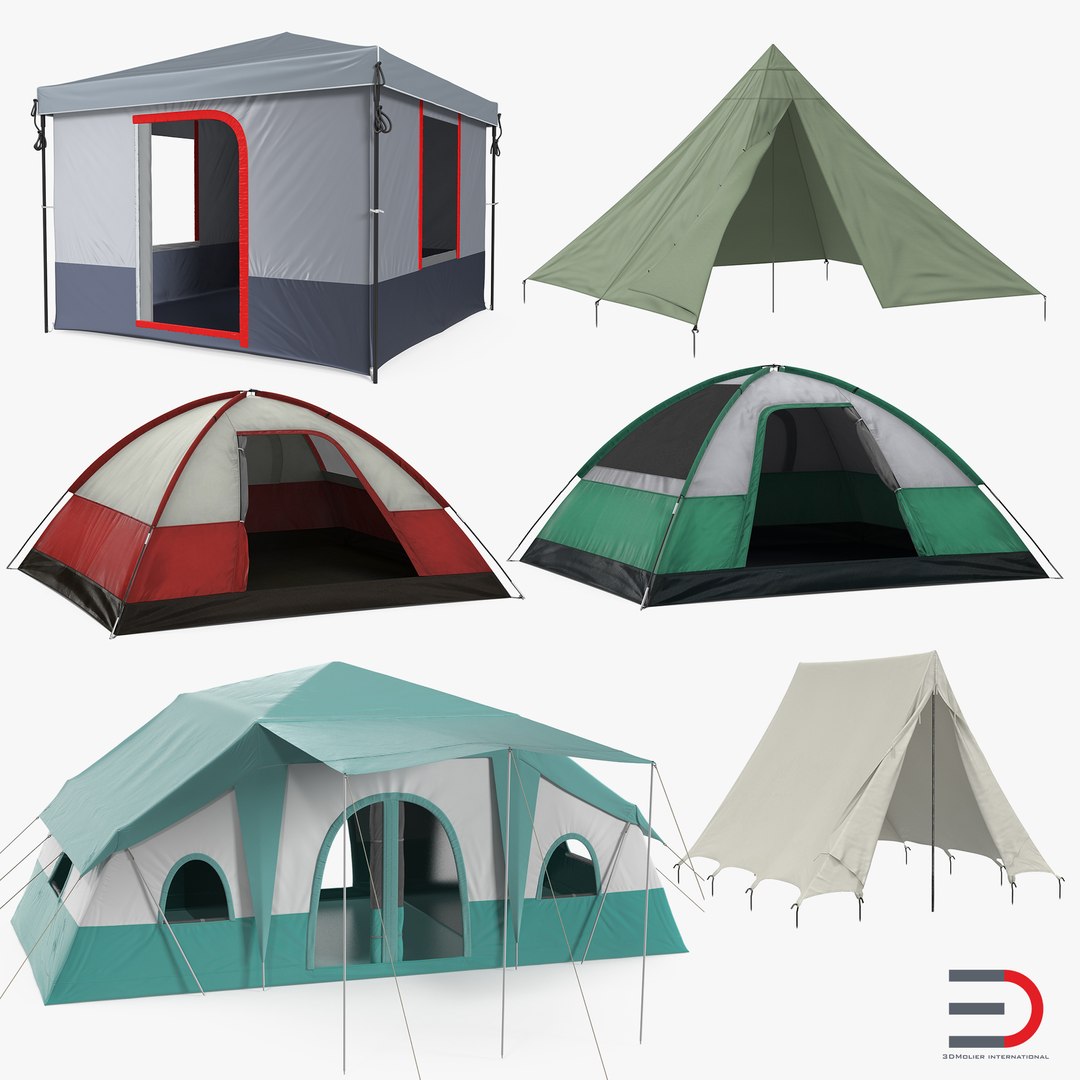 Camping Tents 3D Models Collection 3D model preview