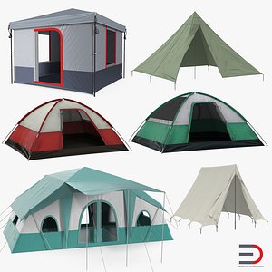 Camping Tents 3D Models Collection
