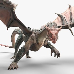 Fantasy Dragon Walking Animated Rigged For Maya