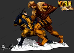 3d x-men wolverine sabretooth