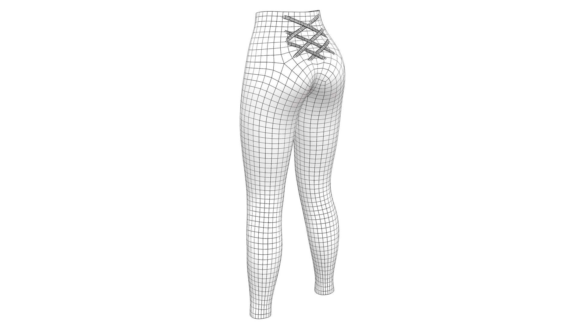 3D Black Laces Back Yoga Pants Leggings - TurboSquid 1962670