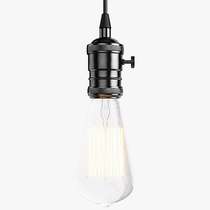 Vintage Retro Light Bulb 2 Black