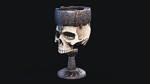 3D Skull Cup Low-poly 3D model