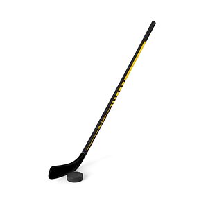 black hockey stick puck 3D