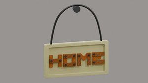 3D Wood Sign HOME - Free 3D