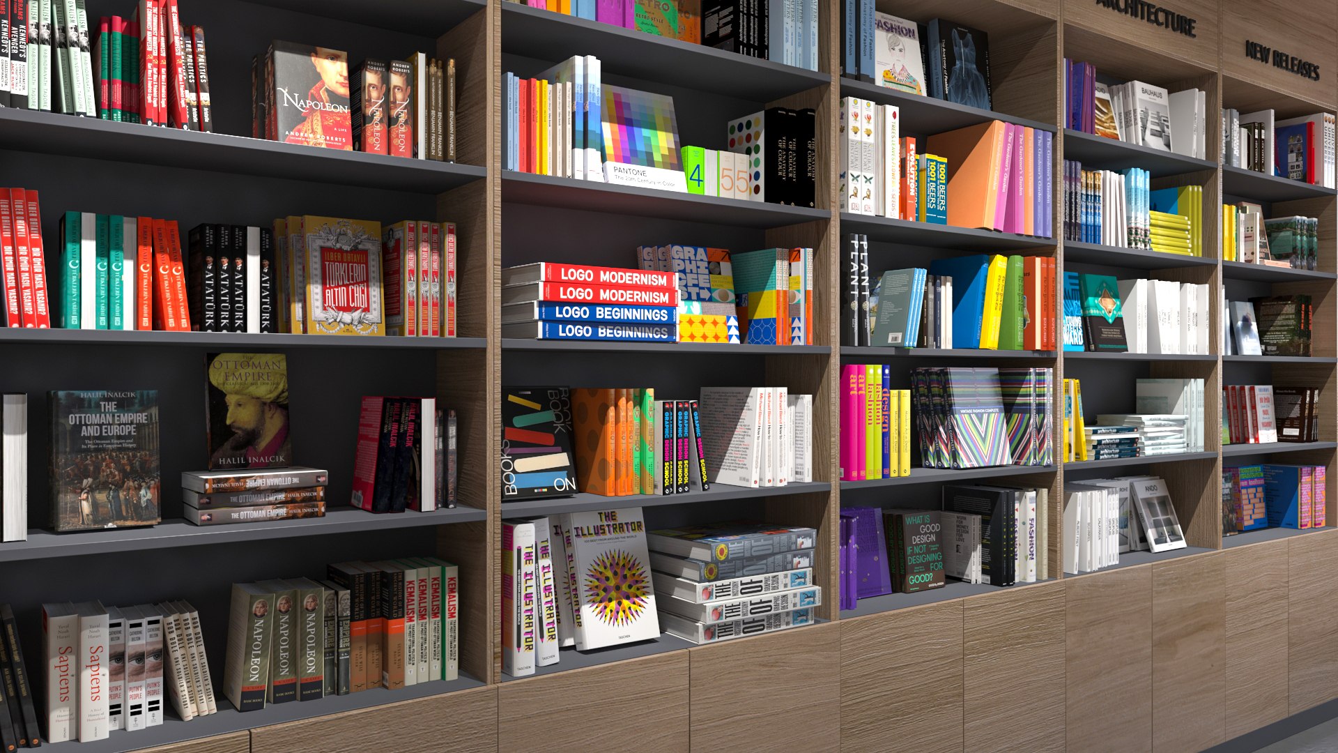 3D Bookstore Interior Design - TurboSquid 1906786
