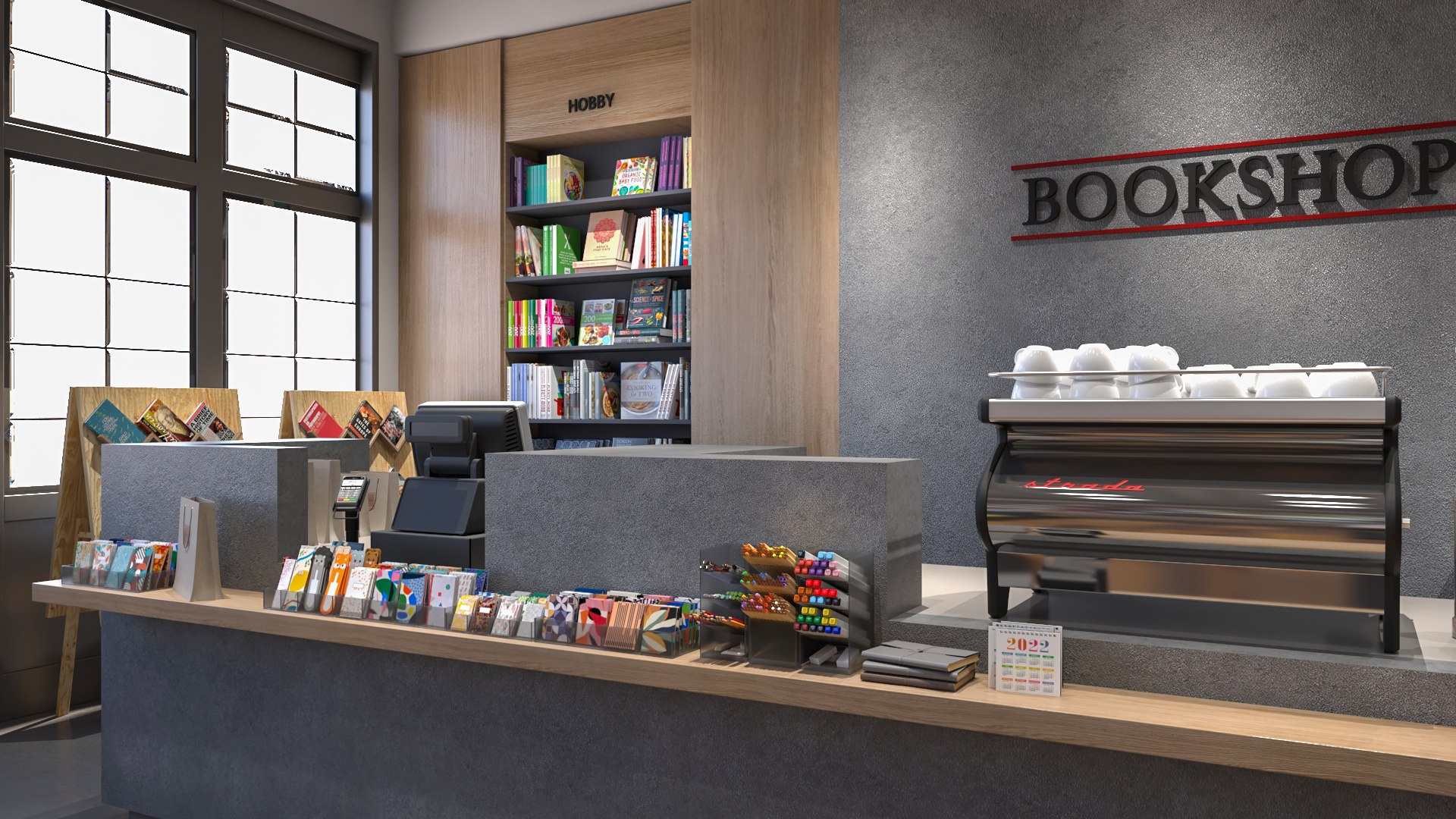 3D Bookstore Interior Design - TurboSquid 1906786