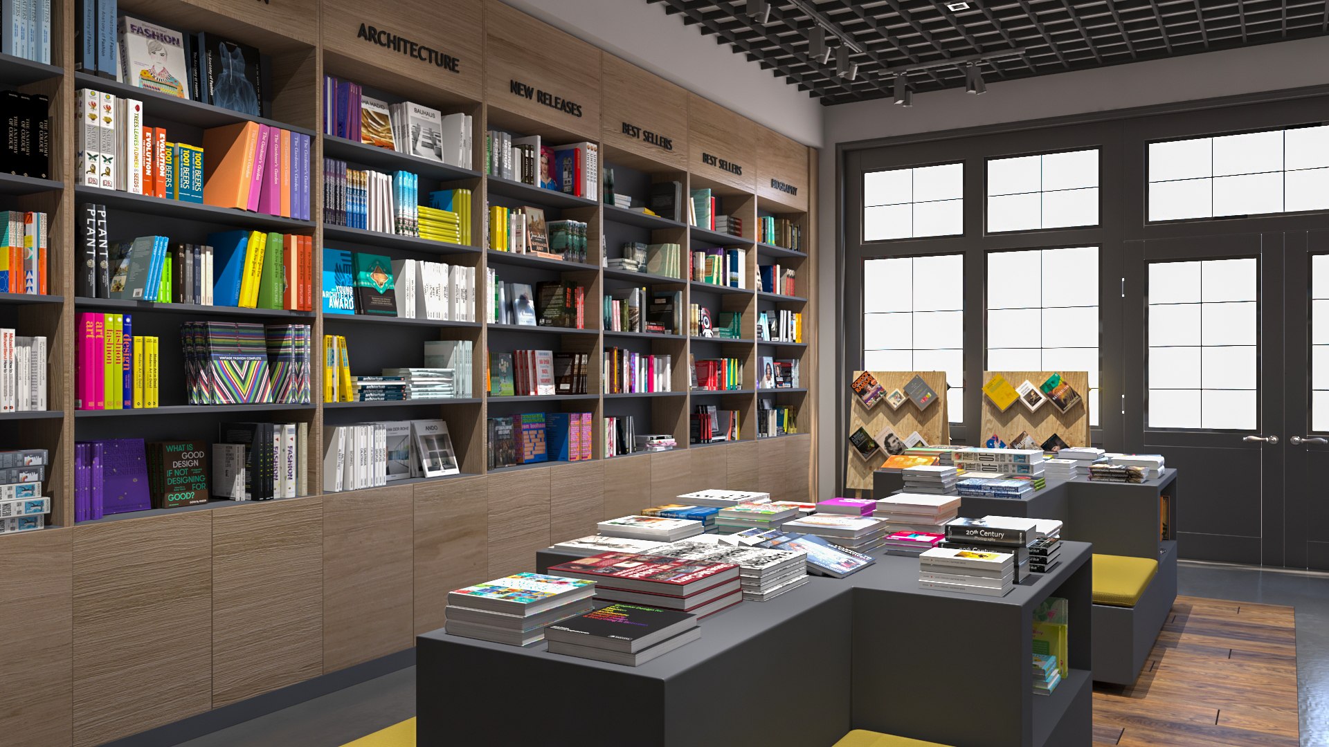 3D Bookstore Interior Design - TurboSquid 1906786