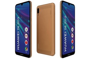 3D model Huawei Y6 2019 Amber Brown Low Poly