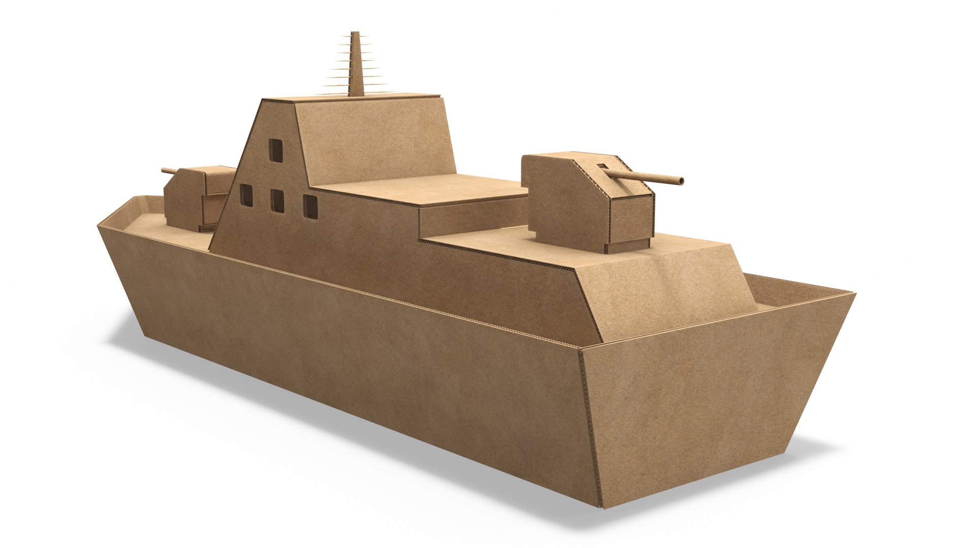 3D Cardboard Warship - TurboSquid 2216756