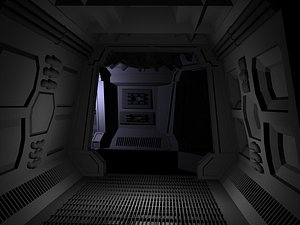 spaceship interior 1 hallway 3d lwo