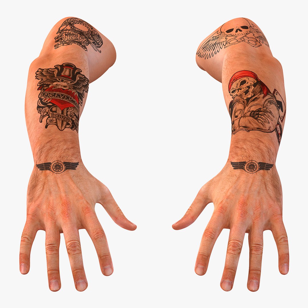 Biker Hands 3D Model 3D model preview